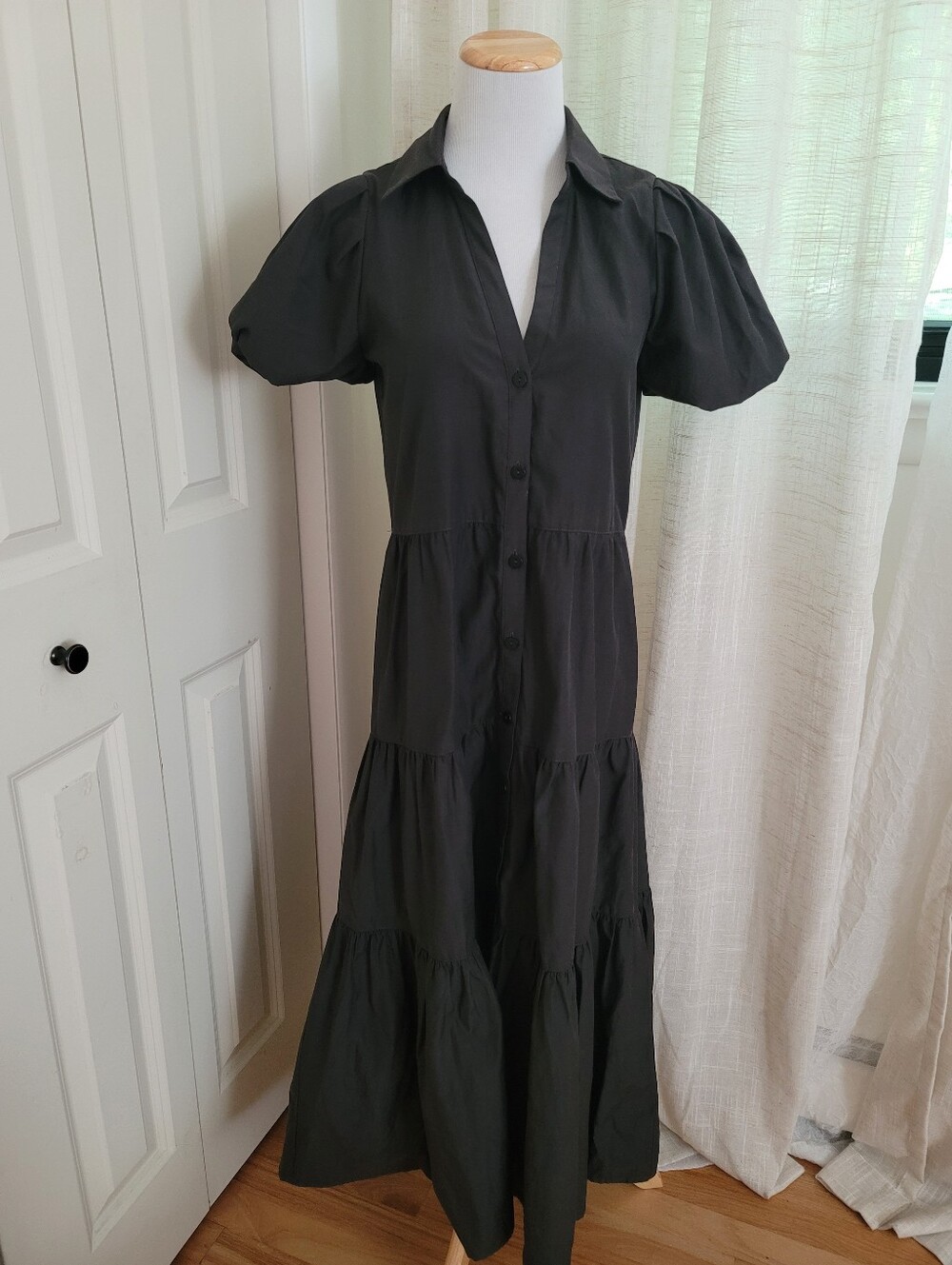 Brochu Walker Havana Tiered Maxi Dress Washed Black Size XS Pre-owned